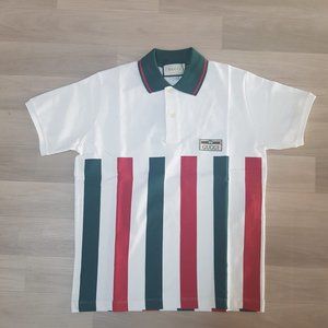 Gucci Italy Flag Colors Printed White Polo